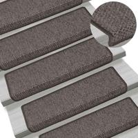 VidaXL Trapmatten zelfklevend 15st sisal-look 65x21x4cm grijs en beige - thumbnail