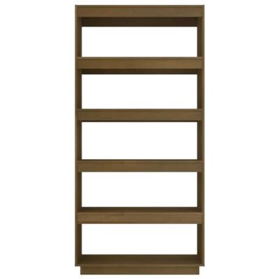 Boekenkast/kamerscherm massief grenenhout honingbruin