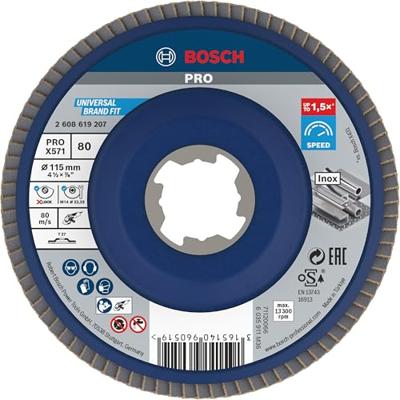 Bosch Accessoires X-LOCK Lamellenschijf Best for Metal recht, kunststof, Ø115mm, G 80, X571 - 1 stuk(s) - 2608619207 Bosch Accessoires X-LOCK Lamellenschijf Best for Metal recht, kunststof, Ø115mm, G 80, X571 - 1 stuk(s) - 2608619207