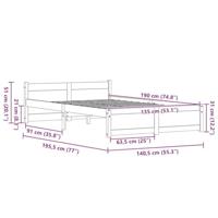 Bedframe Wasbruin 135 x 190 cm Massief grenenhout - thumbnail
