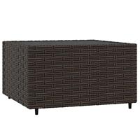 3-delige Loungeset met kussens poly rattan bruin - thumbnail