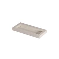 INK Pitch Wastafel keramische slab centraal met drain en front en side skirts zonder kraangat 100x45x9 Travertin mat - thumbnail