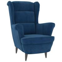 Fauteuil fluweel blauw - thumbnail