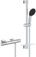 Grohe QuickFix Precision Feel thermostatische douchecombinatie met planchet chroom - thumbnail