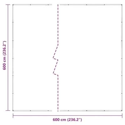 VidaXL Doorzichtig zeildoek met zeilringen 6x6 m pvc VidaXL Doorzichtig zeildoek met zeilringen 6x6 m pvc