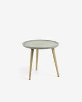 Kave Home Bijzettafel 'Lucy' Beton en rubberhout, 40cm - thumbnail