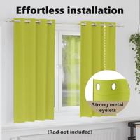 VidaXL Zwart-out gordijnen met ringen 2 pcs groen 175 x 140 cm - thumbnail