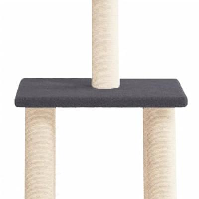 Kattenmeubel met sisal krabpalen 85,5 cm donkergrijs - thumbnail