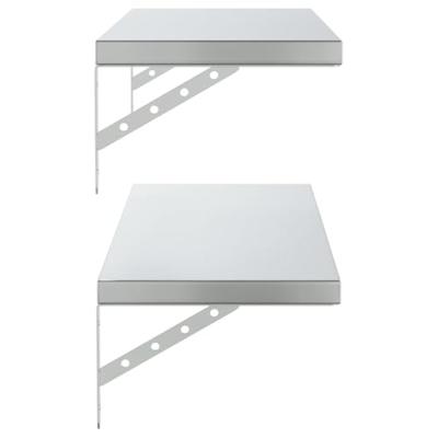 Wandschappen 2 st 100x30 cm roestvrijstaal zilverkleurig