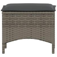 3-delige Tuinset met kussens poly rattan grijs - thumbnail