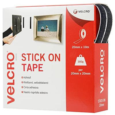 VELCRO® VEL-EC60220 Klittenband Om vast te plakken Haak- en lusdeel (l x b) 10000 mm x 20 mm Zwart 10 m