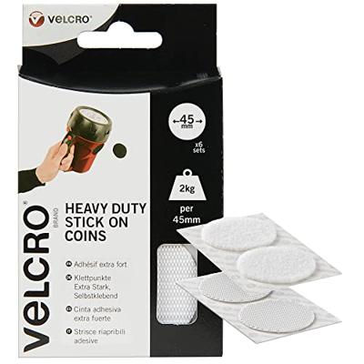 VELCRO® VEL-EC60249 Klittenband punten Om vast te plakken Haak- en lusdeel, Extra sterk (Ø) 45 mm Wit 6 paar