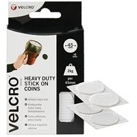 VELCRO® VEL-EC60249 Klittenband punten Om vast te plakken Haak- en lusdeel, Extra sterk (Ø) 45 mm Wit 6 paar - thumbnail