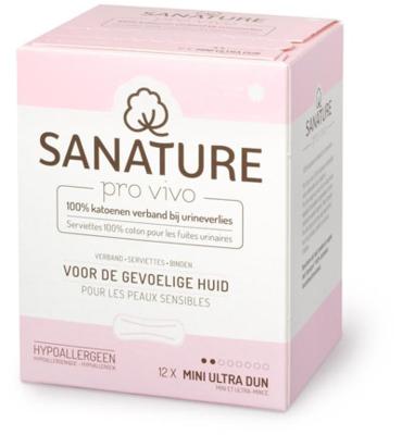 Sanature Pro Vivo 100% Katoen Verbanden voor Urineverlies Mini Sanature Pro Vivo 100% Katoen Verbanden voor Urineverlies Mini