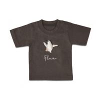 Baby shirt bedrukken - Korte mouw - Antraciet - 74/80 - thumbnail
