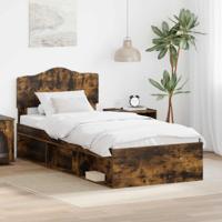 Bedframe Gerookt eiken 75 x 190 cm Massief grenenhout - thumbnail