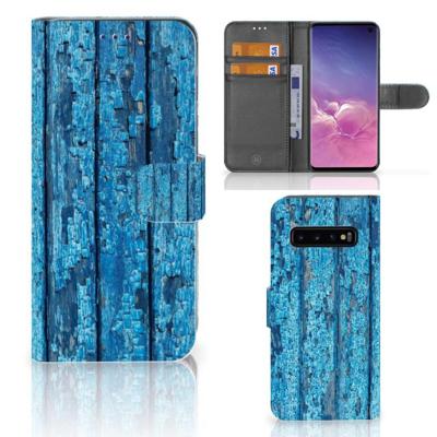 Samsung Galaxy S10 | Book Style Case | Wood Blue