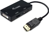 Equip 133441 0,24 m DisplayPort DVI-D + VGA (D-Sub) + HDMI Zwart - thumbnail