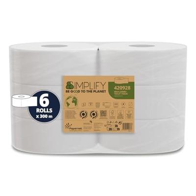 Papernet toiletpapier Simplify Maxi Jumbo, 2-laags, 1305 vellen, pak van 6 rollen