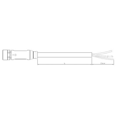 TE Connectivity 1-2273029-3 Sensor/actuator connector, geassembleerd M12 Aantal polen (sensoren): 4 Bus, recht 5.00 m 1 stuk(s)