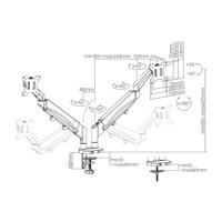 VALUE LCD dubbele arm, tafelmontage, ruimtebesparend, veer, 6 draaipunten - thumbnail