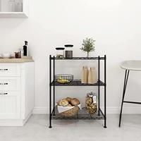 VidaXL Opbergrek 3-laags 150 kg 60x35x76 cm zwart - thumbnail