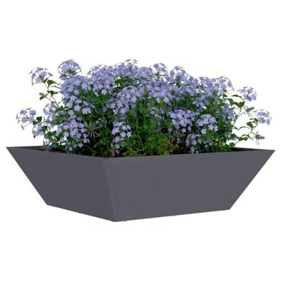 VidaXL Tuin bloempot antraciet 50 x 50 x 15 cm koudgewalst staal
