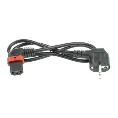 ACT AK5262 Netsnoer Schuko CEE 7/7 male (haaks) - C13 IEC Lock (rechts haaks) | Zwart | 2 meter