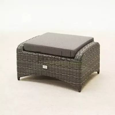 Soho Forte lounge voetenbank wicker hocker antraciet 72x55x40 cm