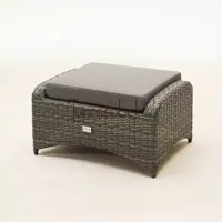 Soho Forte lounge voetenbank wicker hocker antraciet 72x55x40 cm - thumbnail