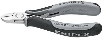 Knipex Zijsnijtang ronde kop + draadkl.115 mm E - 7712115ESD