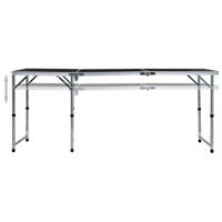 Campingtafel inklapbaar 180x60 cm aluminium grijs - thumbnail