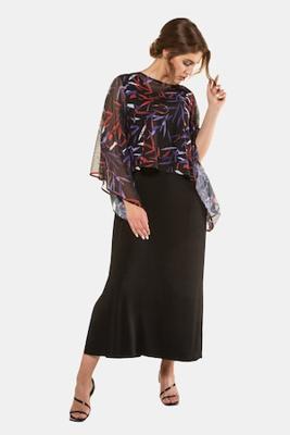 Ulla Popken Jurk, slinky, keerbaar, wijde omslagdoek - Grote Maten