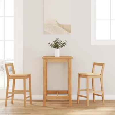 Barkrukken 2 stuks natuurlijk massief hout rubber Barkrukken 2 stuks natuurlijk massief hout rubber