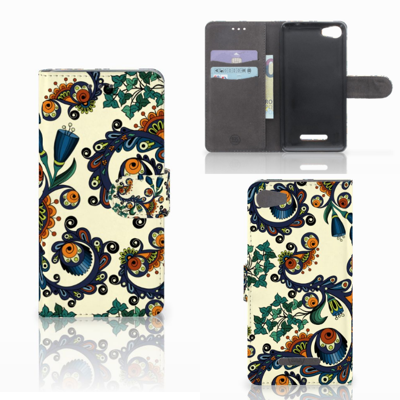 Wallet Case Wiko Lenny 2 Barok Flower Wallet Case Wiko Lenny 2 Barok Flower