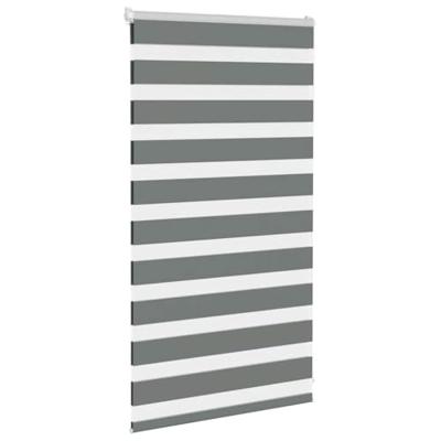 VidaXL Zebra rolgordijn 80x100 cm stofbreedte 75,9 cm donkergrijs VidaXL Zebra rolgordijn 80x100 cm stofbreedte 75,9 cm donkergrijs