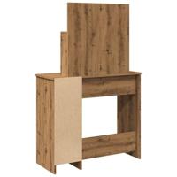 Kaptafel met LED-verlichting 86,5x35x136 cm artisanaal eiken - thumbnail