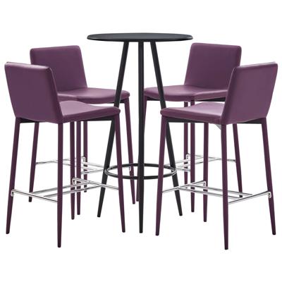 vidaXL 5-delige Barset kunstleer paars