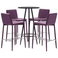 vidaXL 5-delige Barset kunstleer paars - thumbnail