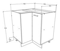 VCM Keukenkast of frontpaneel Esilo (Hoekkast, Wit/antraciet, 1 Tür) - thumbnail