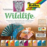 Vouwblaadjes folia 80gr 15x15cm 50v 2z wildlife - thumbnail