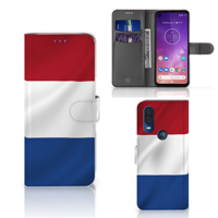 Motorola One Vision Bookstyle Case Nederlandse Vlag - thumbnail