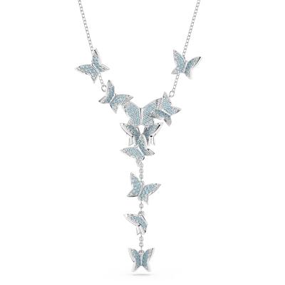 Swarovski 5662179 Ketting Lilia zilverkleurig-blauw 38-43 cm