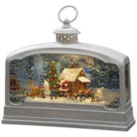 Konstsmide 4290-200 LED-lantaarn Kerstman met dieren Warmwit LED Wit Watergevuld, Timer - thumbnail