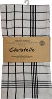 Handdoek Christelle, ft 50 x 70 cm, geruit, wit, pak van 3 stuks - thumbnail