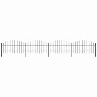 Tuinhek met speerpunt staal 714,5x100 cm zwart - thumbnail