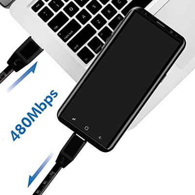 USB 2.0 aansluitkabel met liniaal, USB (type A) naar USB (type C) zwart, 1 m