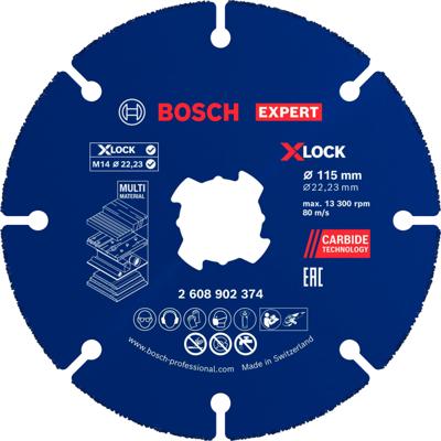 Bosch Accessoires EXPERT Carbide Multi Wheel X-LOCK Doorslijpschijf 115 mm | 22,23 mm - 2608902374