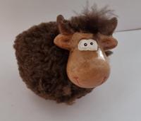 Aardewerk - Wollen vrolijke Schaap kleur bruin ( set van 2 stuks ) - thumbnail