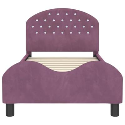 Bedframe voor kinderen met hoofdbord Paars 80 x 160 cm Fluweel